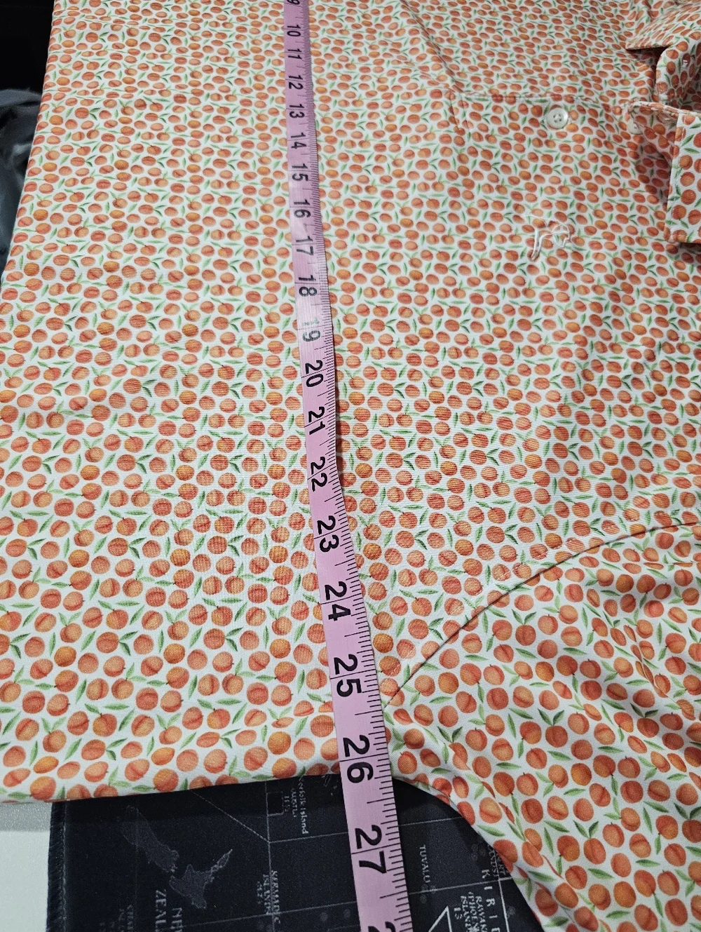 Rhoback Men's Performance Polo The Absolute Peach Print Georgia Peach XXL Golf - Picture 6 of 11